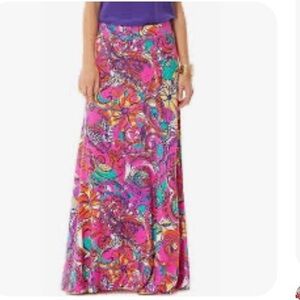 Lilly Pulitzer Beale See and Be Seen Printed Multicolor Maxi Skirt Size XS